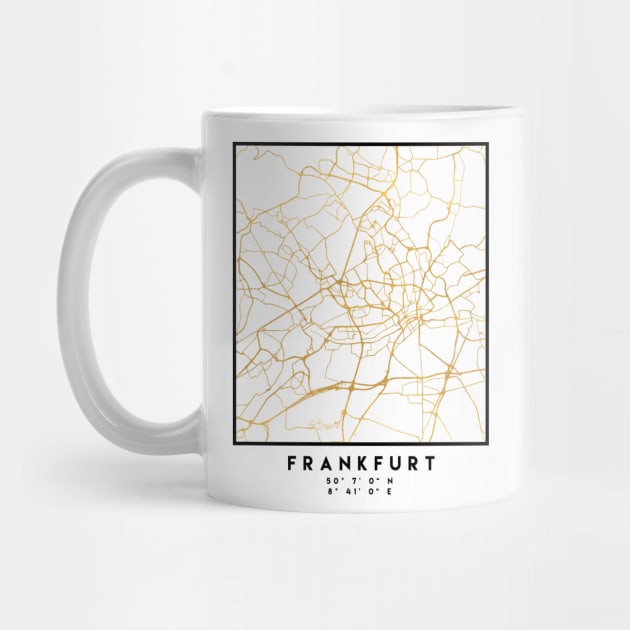 FRANKFURT GERMANY CITY STREET MAP ART by deificusArt